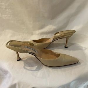 Manolo Blahnik Leather Slingback 38.5